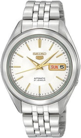 Seiko 5 Sports Men's Automatic GMT Watch, White Dial with Stainless Steel Strap,SNKL17K